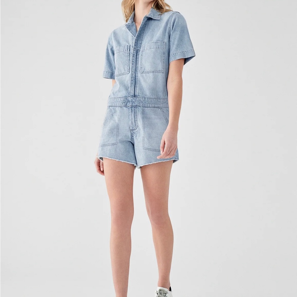 DL1961 Hannah cut off Denim Jumpsuit